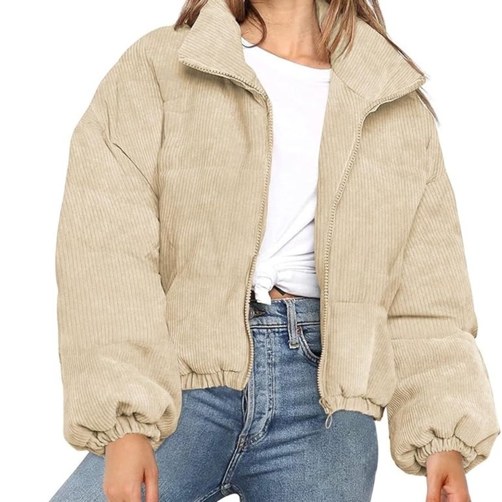 ETCYYNEW NEW Women's Tan Puffer Jacket